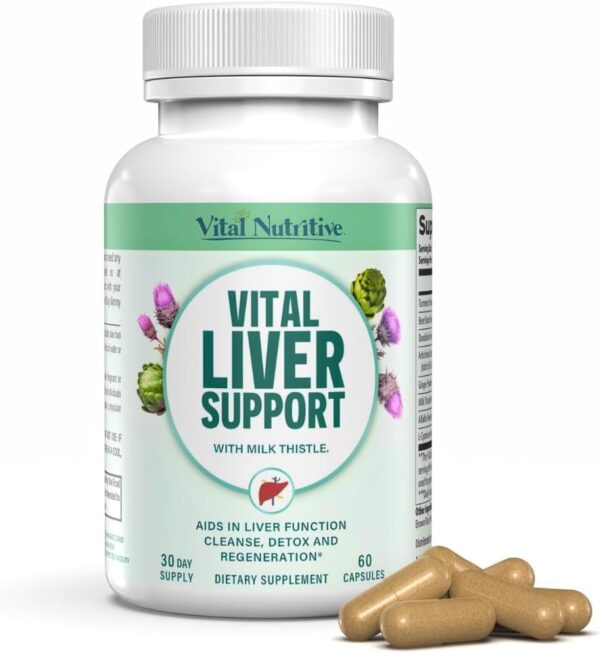 Vital Liver Support - Premium Liver Cleanse Detox & Repair Formula with Milk Thistle Supports Liver Health, Fatty Liver Treatment and Detox Cleanse